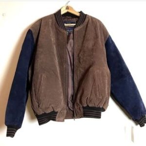 Vintage Varsity Men XXL Leather Bomber Jacket